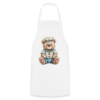 Bear en tant que marin - Tablier de cuisine - blanc - Devant - AI Model Male 185 dark (185cm)