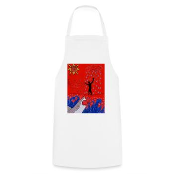 That subtle mental balance - Cooking Apron - white - Front - AI Model Male 185 dark (185cm)