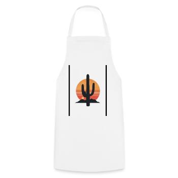 Desert Sun Cactus Silhouette - Cooking Apron - white - Front - AI Model Male 185 dark (185cm)