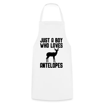 Antelope Animal Lover Wildlife Safari - Cooking Apron - white - Front - AI Model Male 185 dark (185cm)