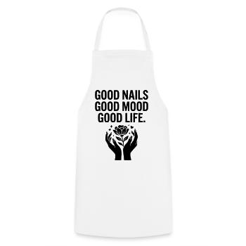 De bons ongles, une bonne vie - Tablier de cuisine - blanc - Devant - AI Model Male 185 dark (185cm)