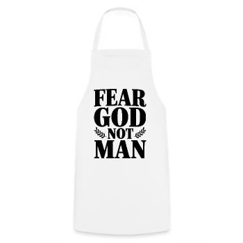 Fear God Not Man - Cooking Apron - white - Front - AI Model Male 185 dark (185cm)
