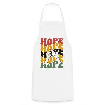 Retro Hope Hope 70s - Cooking Apron - white - Front - AI Model Male 185 dark (185cm)