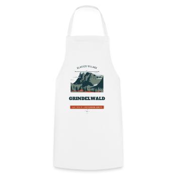 Reiseabzeichen des Gletscherdorfes Grindelwald - Kochschürze - Weiß - Vorne - AI Model Male 185 dark (185cm)