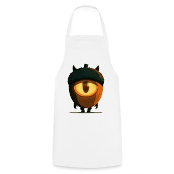 Spooky Cyclops Acorn - Kochschürze - Weiß - Vorne - AI Model Male 185 dark (185cm)