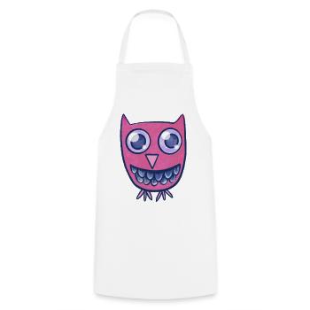 Pink Owl Grin Cartoon-Monster - Kochschürze - Weiß - Vorne - AI Model Male 185 dark (185cm)