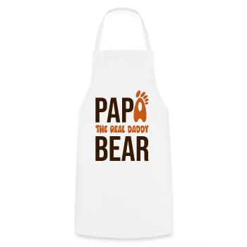 Papá Oso: El Real Daddy - Kochschürze - Weiß - Vorne - AI Model Male 185 dark (185cm)