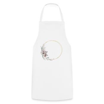 Couronne pastel d’or pastel - personnalisable - Tablier de cuisine - blanc - Devant - AI Model Male 185 dark (185cm)
