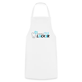 Bleib mal LOCKER - Zahn - Herz - Kochschürze - Weiß - Vorne - AI Model Male 185 dark (185cm)