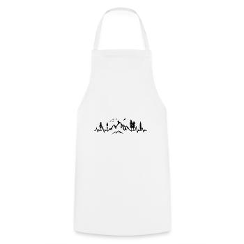 Hiking heartbeat, mountain pulse - Cooking Apron - white - Front - AI Model Male 185 dark (185cm)