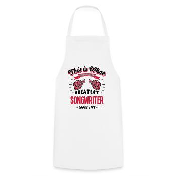 songwriter worlds greatest looks like - Cooking Apron - white - Front - AI Model Male 185 dark (185cm)