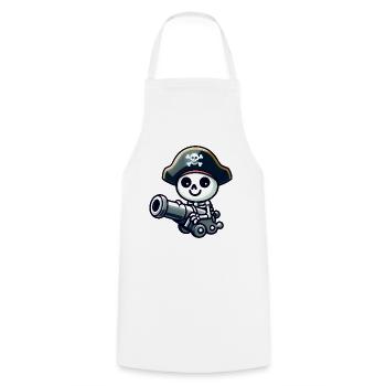 Crâne Pirate - Trésor Squelette - Tablier de cuisine - blanc - Devant - AI Model Male 185 dark (185cm)