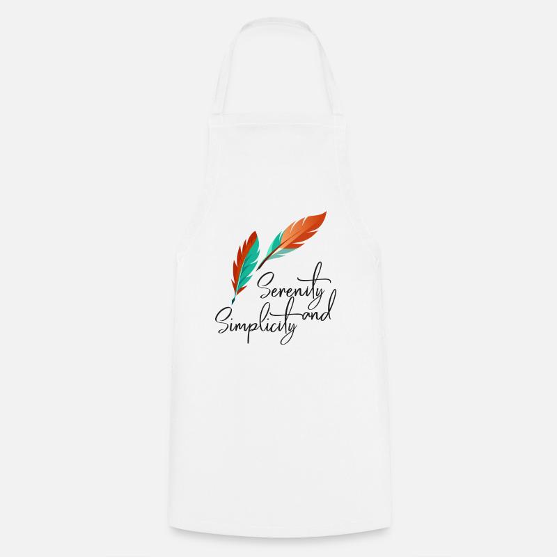 Serene Feathers - Cooking Apron - white