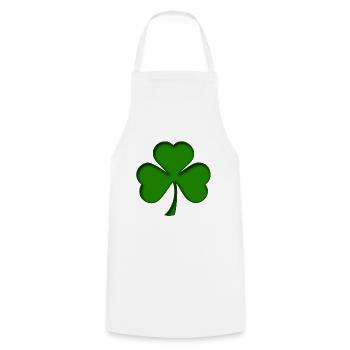 St Patrick - Trèfle - Shamrock 3D - Tablier de cuisine - blanc - Devant - AI Model Male 185 dark (185cm)