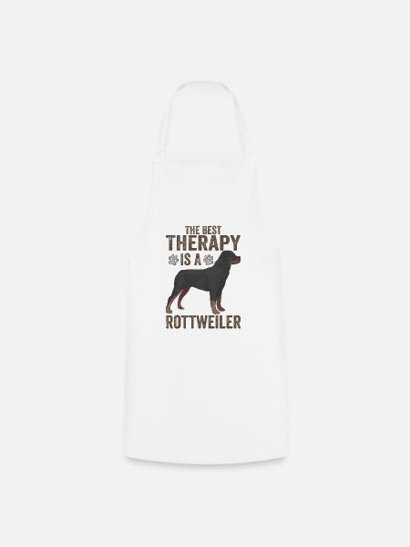 Die beste Therapie ist ein Rottweiler Lustige Hundeliebhaber - Kochschürze - Weiß