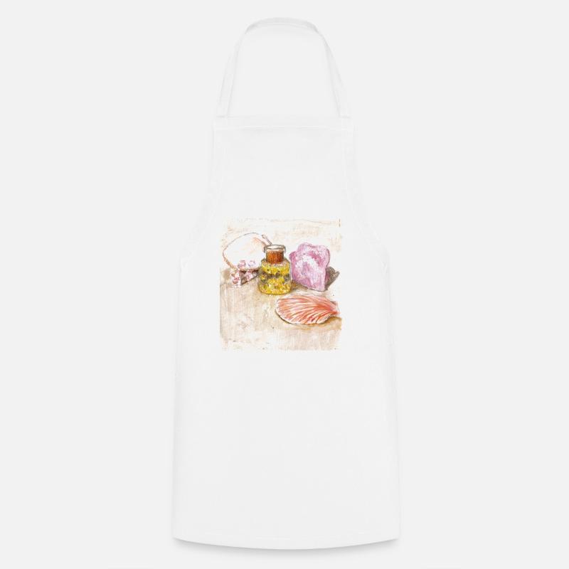 Gold leaf and shells - Cooking Apron - white