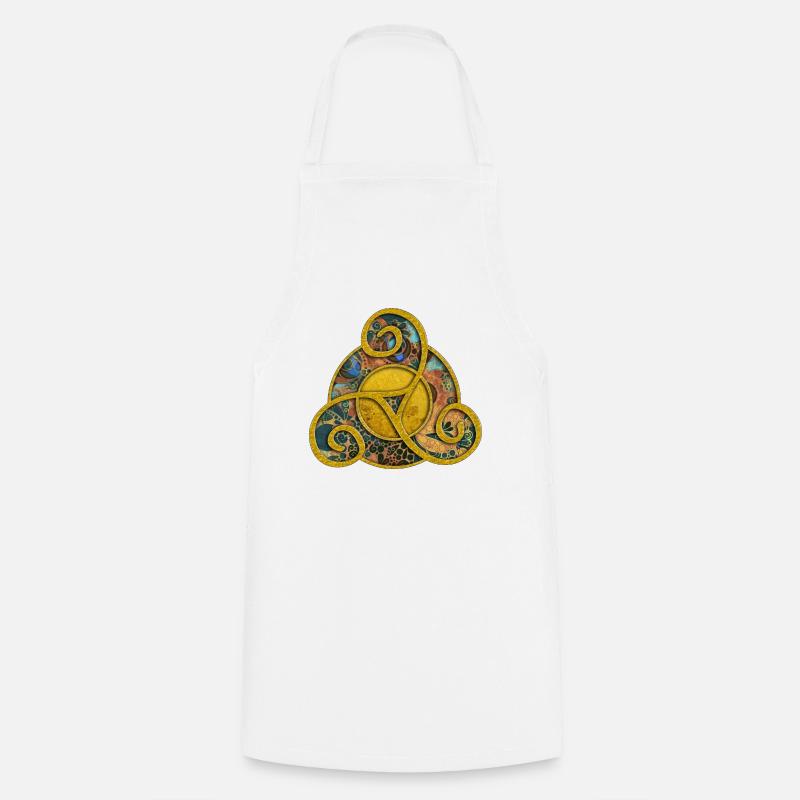 Triskele - Conception de symbole celtique 4 - Tablier de cuisine - blanc