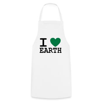 I *heart* earth! - Cooking Apron - white - Front - AI Model Male 185 dark (185cm)