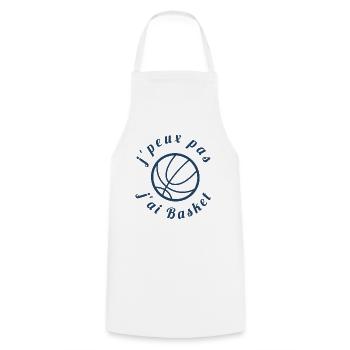 Je peux pas j'ai basket - Tablier de cuisine - blanc - Devant - AI Model Male 185 dark (185cm)