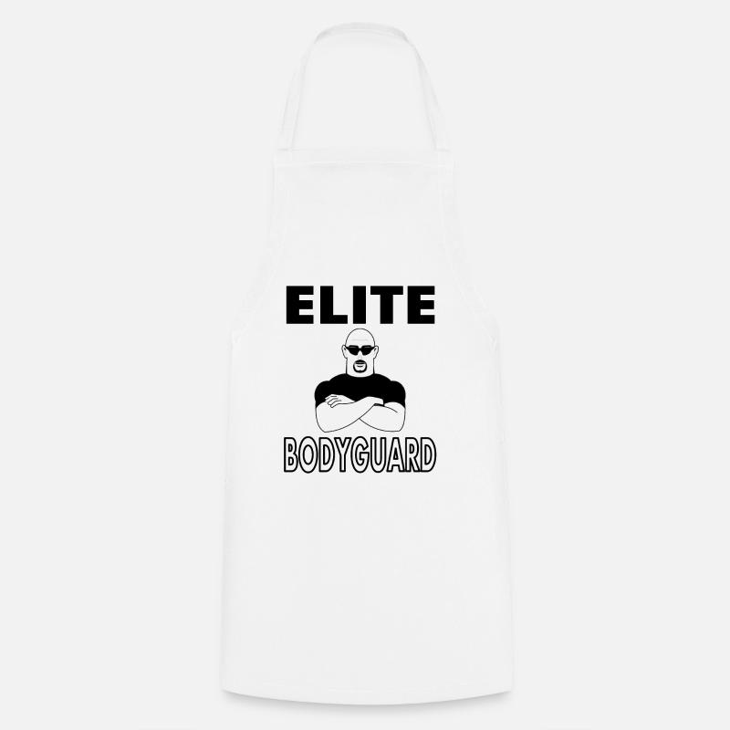 bin Bodyguard Elite Bouncer Security Service - Cooking Apron - white