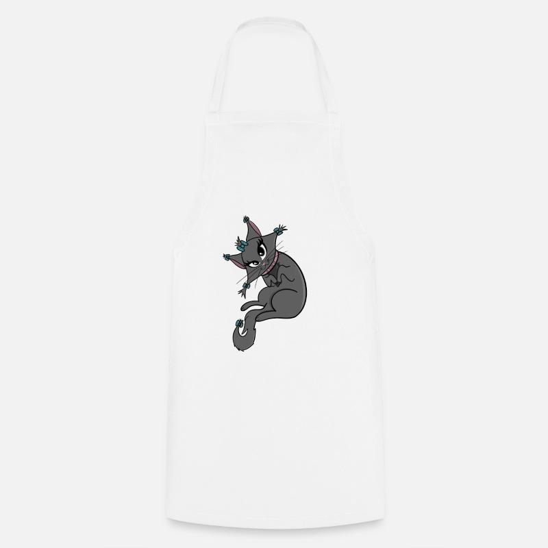 Cute cat lady chills - Cooking Apron - white