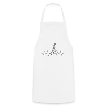 Runner heartbeat - Cooking Apron - white - Front - AI Model Male 185 dark (185cm)