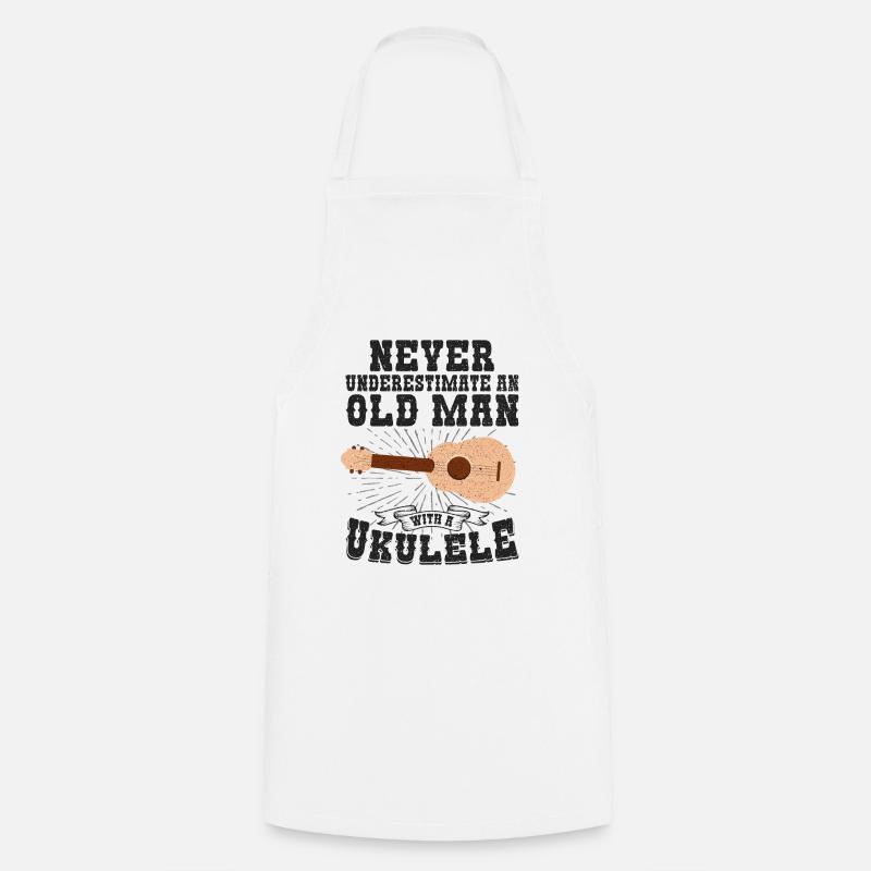 ukulele - Cooking Apron - white