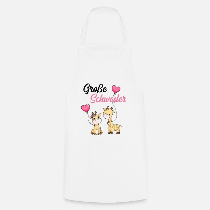 Große Schwester Giraffe - Kochschürze - Weiß