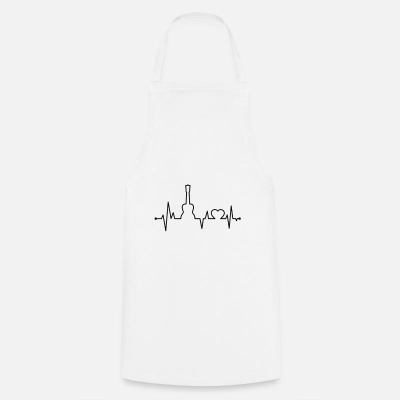 ukulélé - Tablier de cuisine - blanc