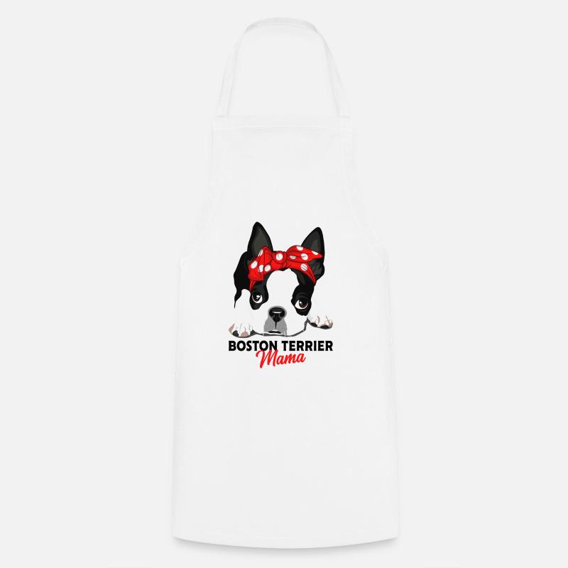 Boston Terrier - Tablier de cuisine - blanc