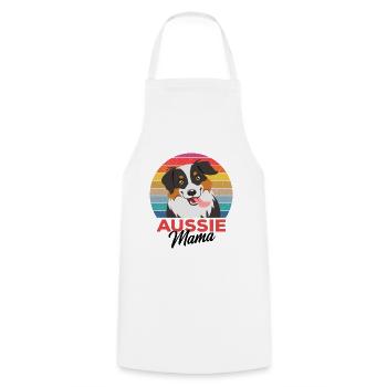 Australian Shepherd - Cooking Apron - white - Front - AI Model Male 185 dark (185cm)