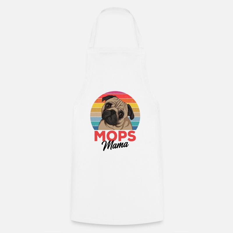 Mops - Kochschürze - Weiß