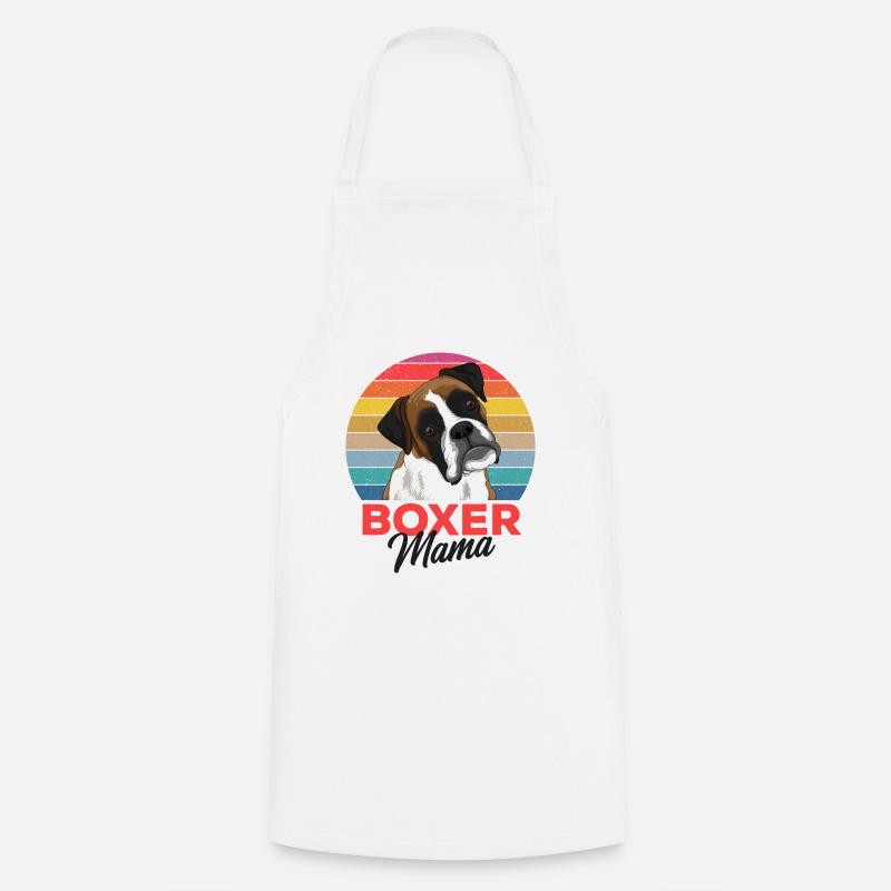 Chien boxer - Tablier de cuisine - blanc