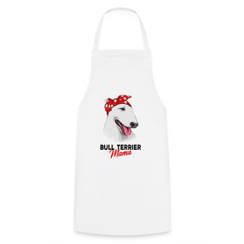 Bull terrier - Cooking Apron - white - Front - AI Model Male 185 dark (185cm)