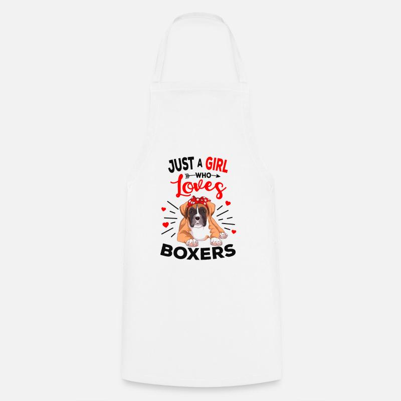Chien boxer - Tablier de cuisine - blanc