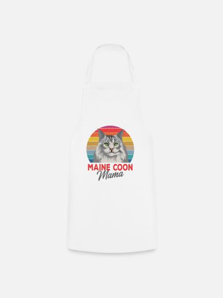Maine Coon - Kochschürze - Weiß