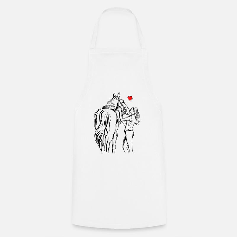 Cheval - Tablier de cuisine - blanc
