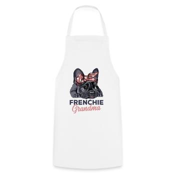 Bulldog français - Tablier de cuisine - blanc - Devant - AI Model Male 185 dark (185cm)