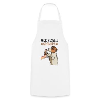Jack Russell Grandpa Dog Holder Gift - Cooking Apron - white - Front - AI Model Male 185 dark (185cm)