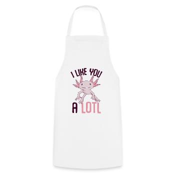 axolotl - Cooking Apron - white - Front - AI Model Male 185 dark (185cm)