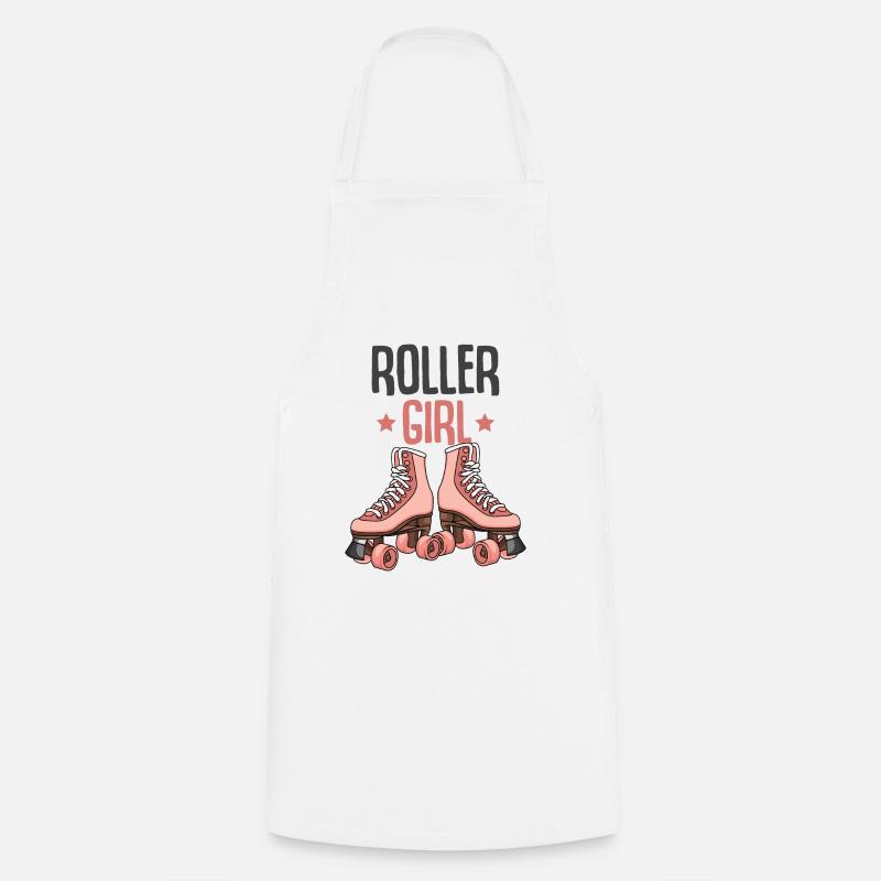 Rollschuh Mädchen - Kochschürze - Weiß