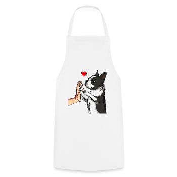Boston Terrier Dogs Dear Mistress - Cooking Apron - white - Front - AI Model Male 185 dark (185cm)