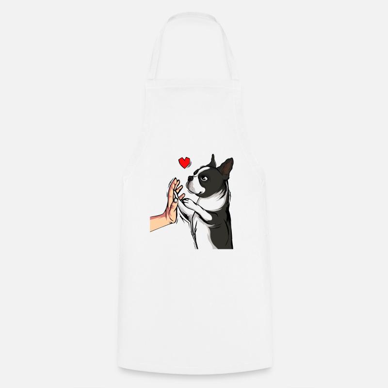 Boston Terrier chiens Chère maîtresse - Tablier de cuisine - blanc