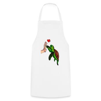 Tortoises - Cooking Apron - white - Front - AI Model Male 185 dark (185cm)