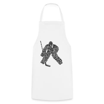 Eishockey Torwart - Kochschürze - Weiß - Vorne - AI Model Male 185 dark (185cm)