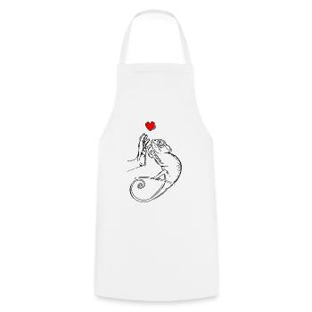 Caméléon Lézard Caméléon Dames Enfants - Tablier de cuisine - blanc - Devant - AI Model Male 185 dark (185cm)