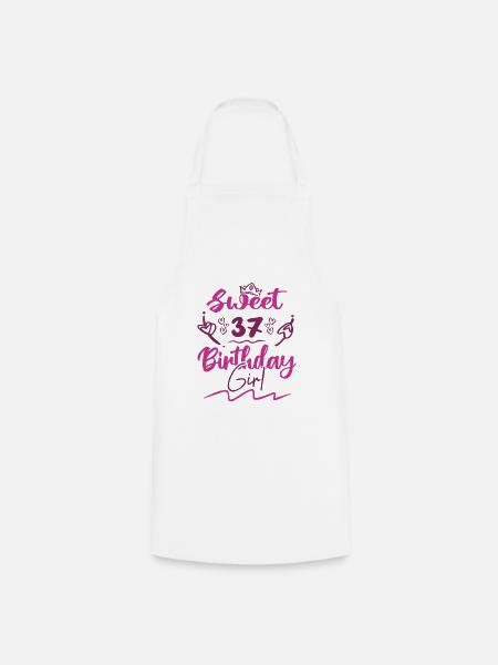 Süßes 37 Geburtstagskind | Geschenk Geburtstag - Kochschürze - Weiß