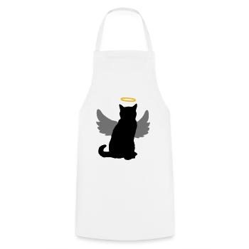 Angel cat with wings and halo! - Cooking Apron - white - Front - AI Model Male 185 dark (185cm)