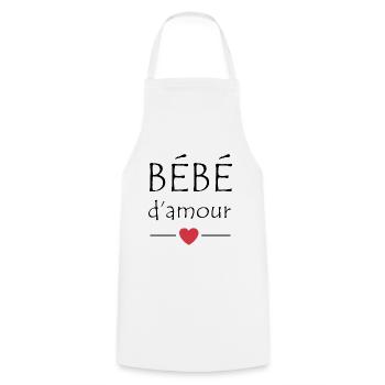 Bébé d'amour - Tablier de cuisine - blanc - Devant - AI Model Male 185 dark (185cm)