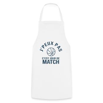 basketball je peux pas c est match de basket - Tablier de cuisine - blanc - Devant - AI Model Male 185 dark (185cm)